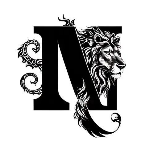 Letter M And Zodiac Sign Lion