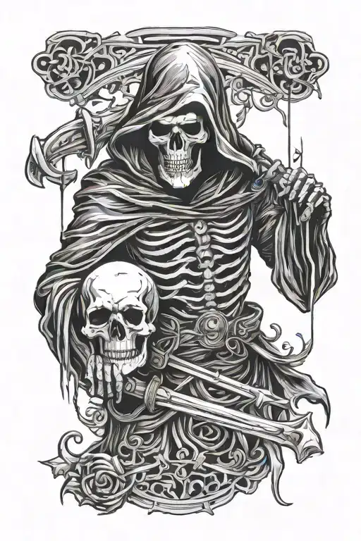 Time Grim Reaper Skull