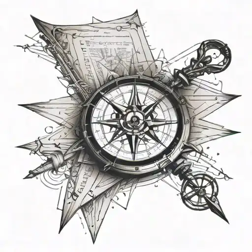 Compass Bursting Through Book Pages