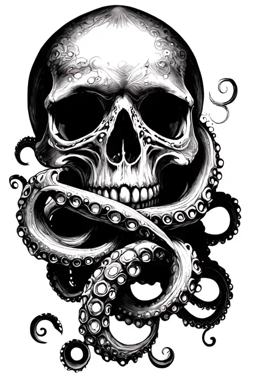 Skull And Octopus Tentacles