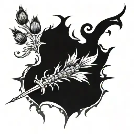 Trident And Scottish Thistle Wrapped