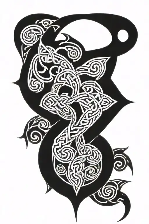 A T-shaped Celtic And Tribal Mix