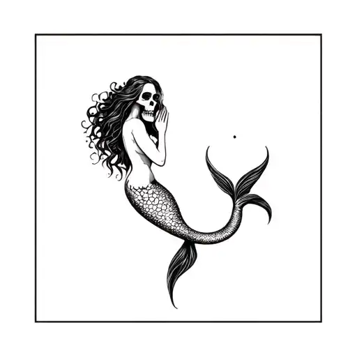 Mermaid Holding A Skull