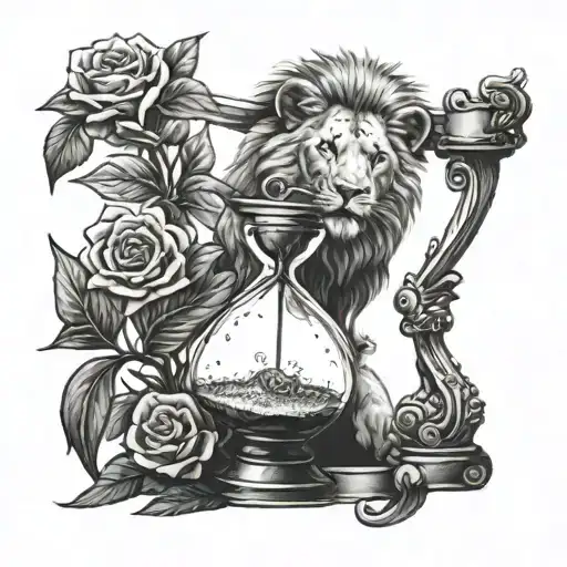 Hourglass With A Little Lion Inside