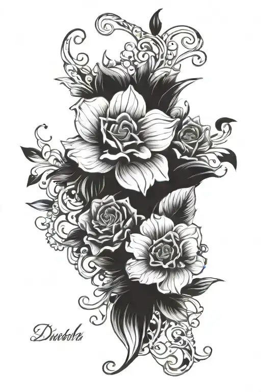 Daughter Name Tattoo Design
