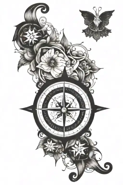 A Compass And Around The Frase Memento Vivere