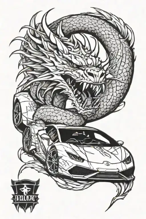 Dragon Wraped Around A Lamborghini Huracan