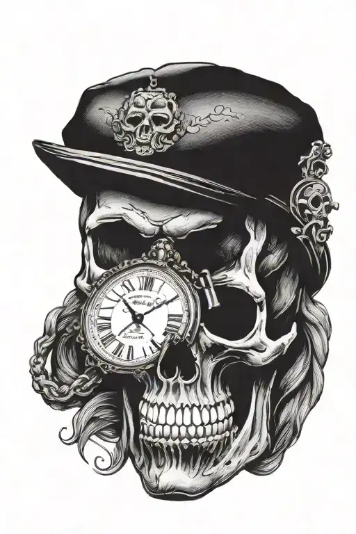 Skull With Pocket Watch