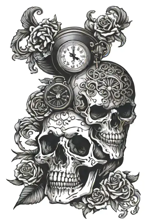 Skull And Pocket Watch