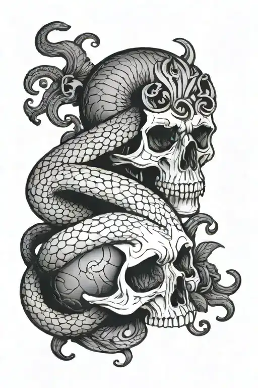 Snake And Skull