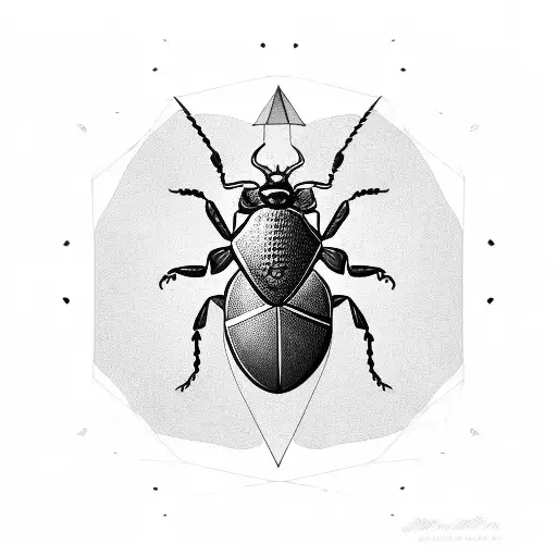 Egyptian Beetle With Pyramid