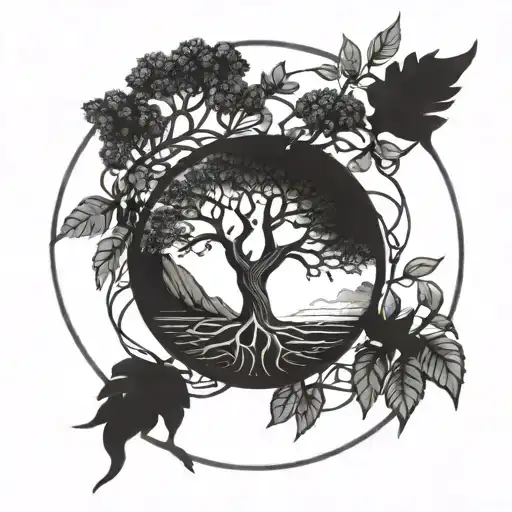 Tree Of Life In A Broken Circle