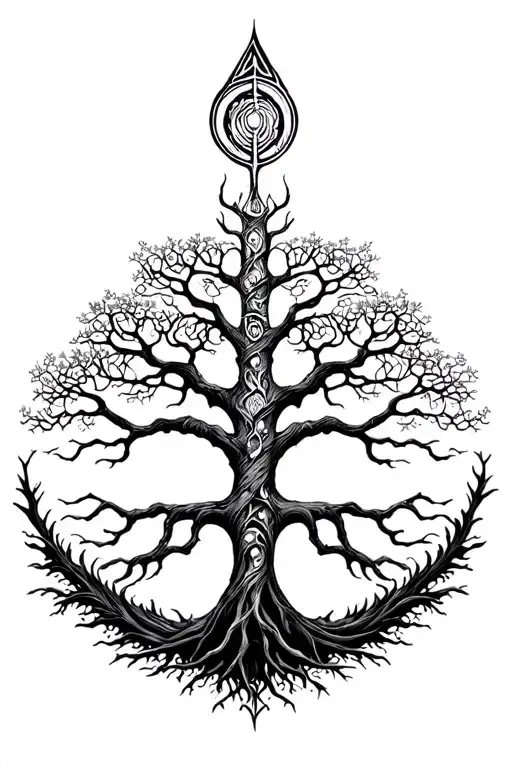 The Tree Of Life With The 9 Realns From Norse Mythology