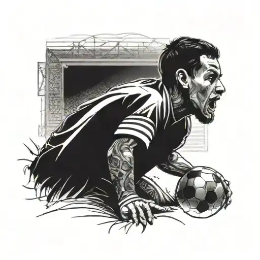 Young Football Fan In The Stadium