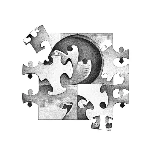 Single Piece Of Puzzle With Sunset In It