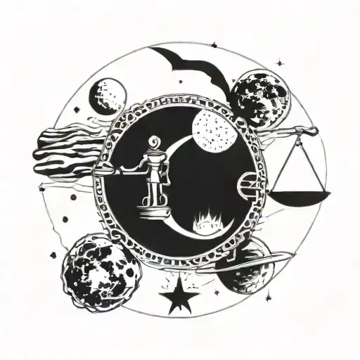 Waxing Gibbous Moon Phase And Libra Scale