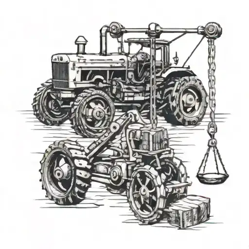 Libra Scale And A Tractor