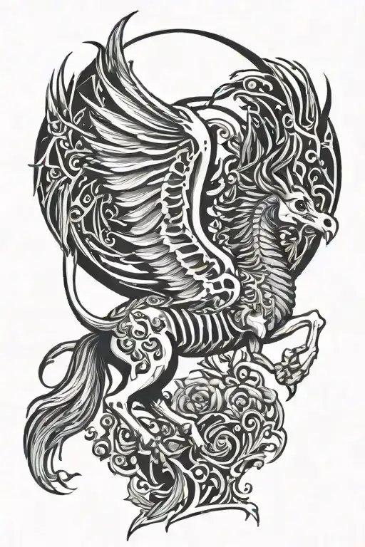 Skeleton Pegasus Dragon Emerging