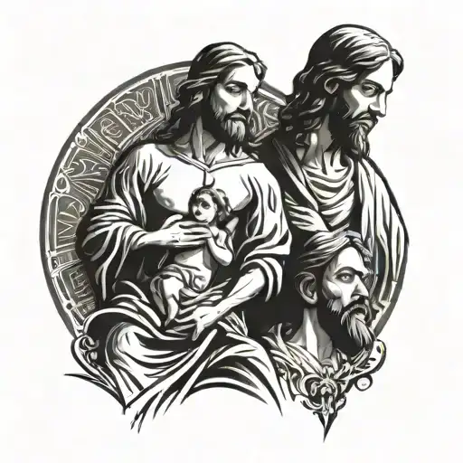 Dad Son And Jesus Christ