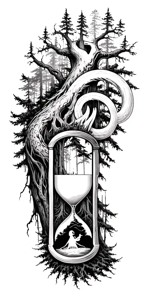 Forest And Family And Hour Glass And Infinity