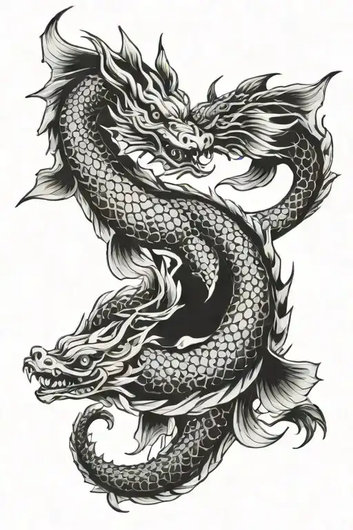 Dragon And Koi Fish