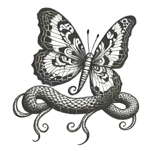 Butterfly And Snake
