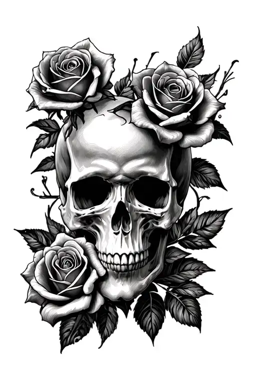 Skull And Roses Growing