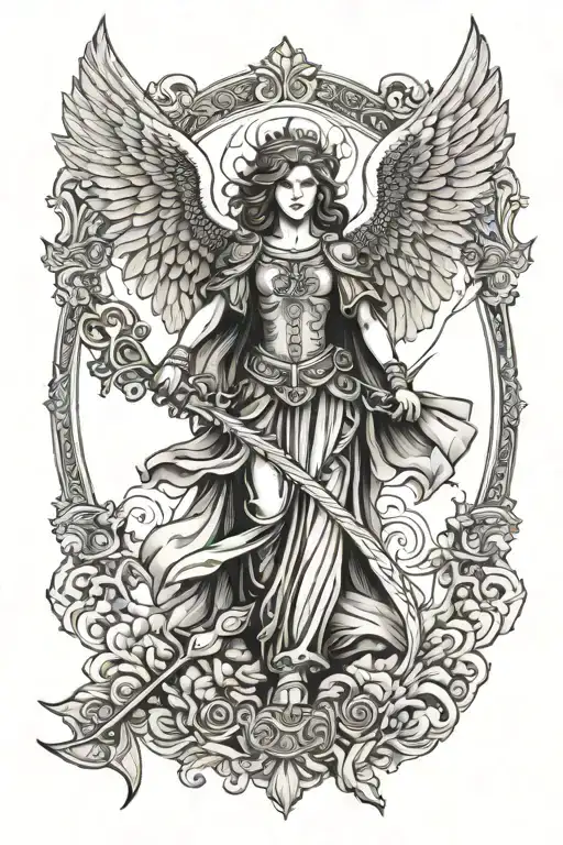 St Michael Archangel Female Angel With Sword