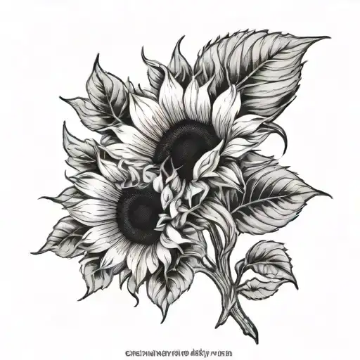 Sunflower Tattoo Design