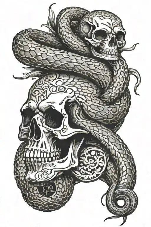 Snake And Skull