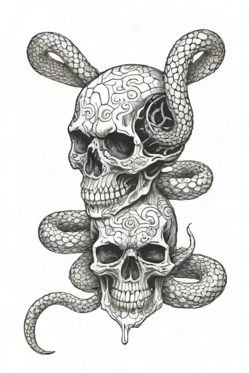 Snake And Skull