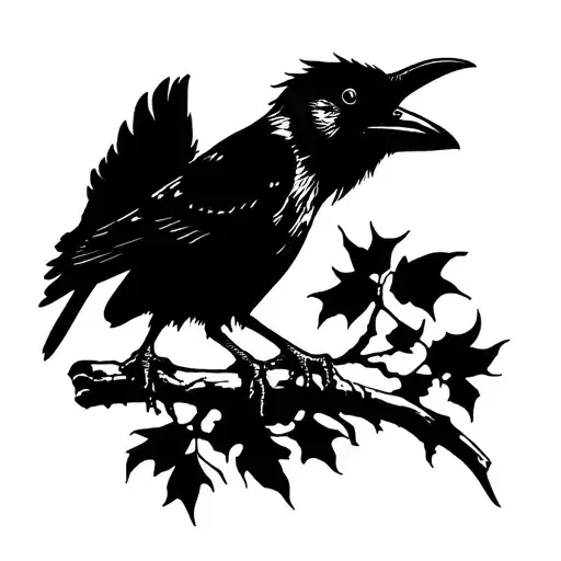Raven On A Branch