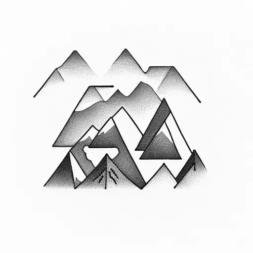 Analytics-themed Tattoo With A Mountain Backdrop