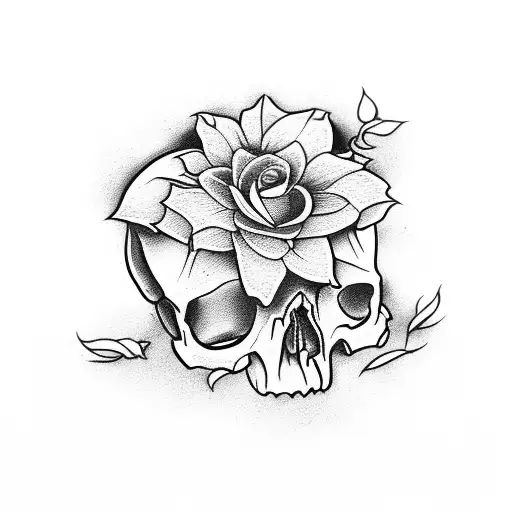 Flowers Coming Out Of Skull