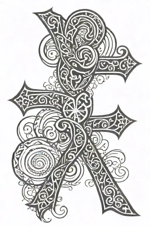 Cross Spiral Lettering