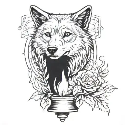 A Candle With A Wolf Protecting It