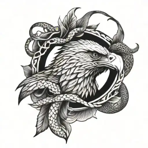 Eagle And Snake Wrapped