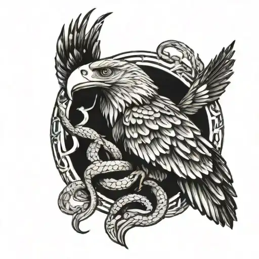 Eagle Holding Snake