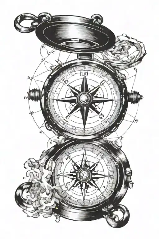 Navigation Compass Pierced By