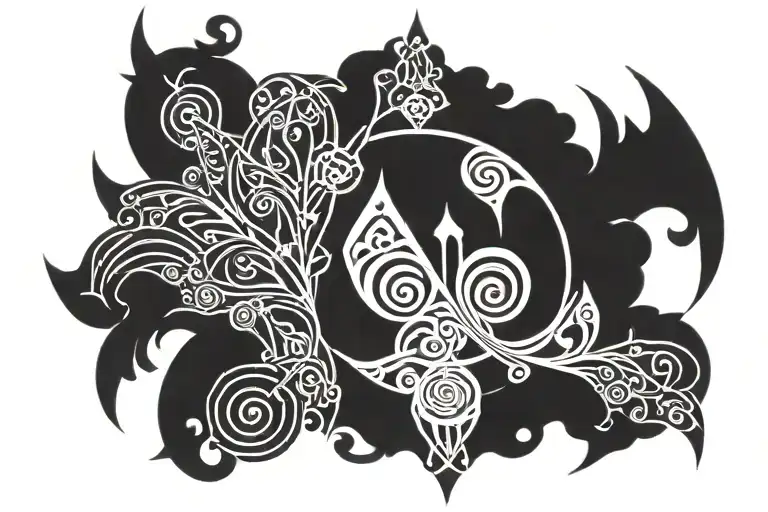 Awen Symbol In A Minimalistic Design Featuring Intricate Patterns