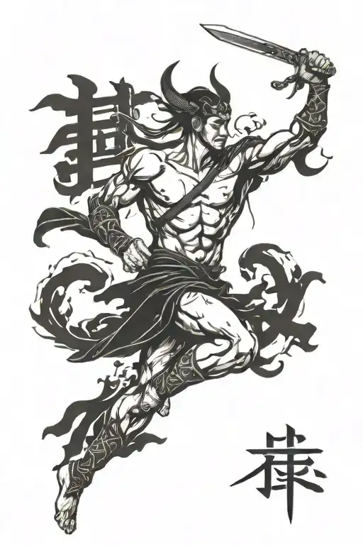 Chinese Writing And Greek God Hermes