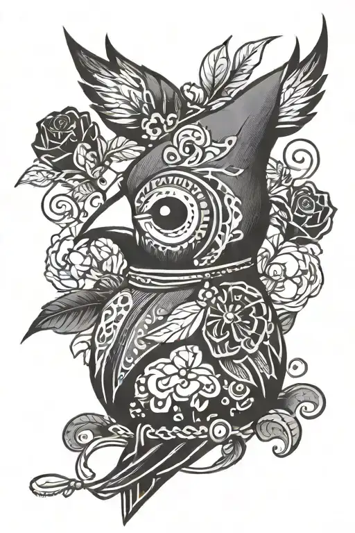 Voodoo Doll Shaped Like A Cardinal