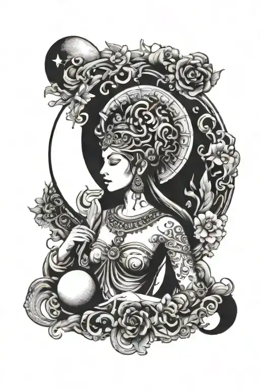 Moon With A Goddess