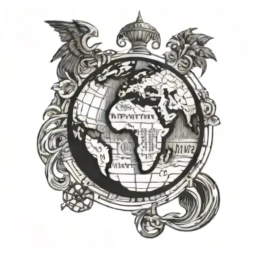 Globe Surrounded By The Words Mummy Nathan & Jared Against The World