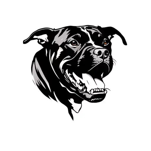 Pitbull Silouhette Side View