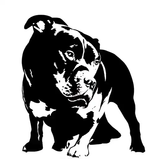 Pitbull Silouhette Side View