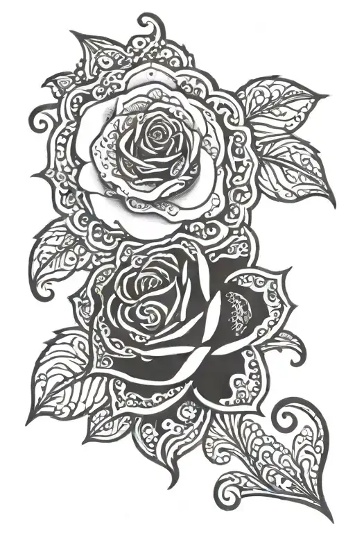 The Name Paisley With Thin Lines And A Rose