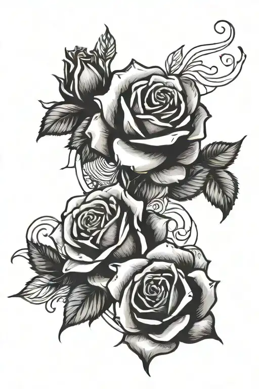 Roses And Hearts Connected In A Line With The Word Zee