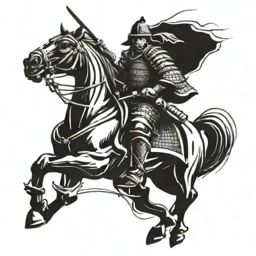 Samurai Warrior Riding Horse