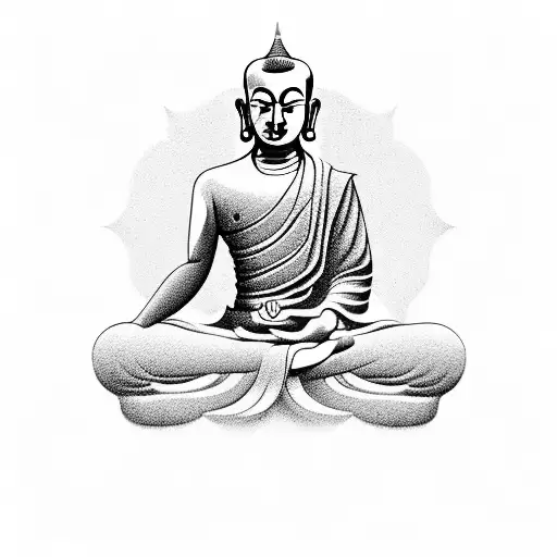 Buddhist Monk Sits Dzadzen